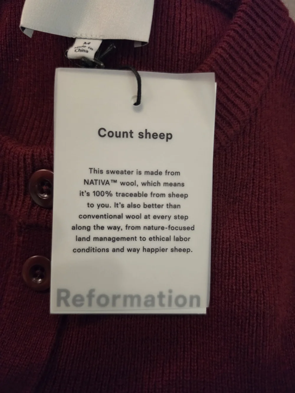 Reformation Bianca Regenerative Wool Sweater Dress In Chianti - Picture 9 of 12